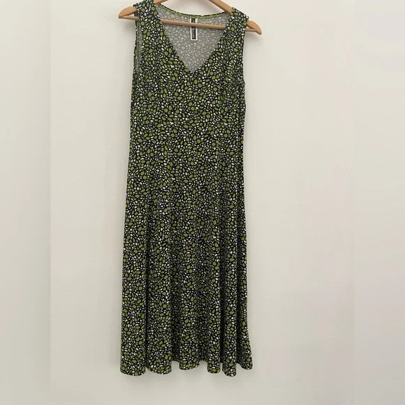 Julian Taylor navy blue green white knit tank dress size 12 - Picture 4 of 4